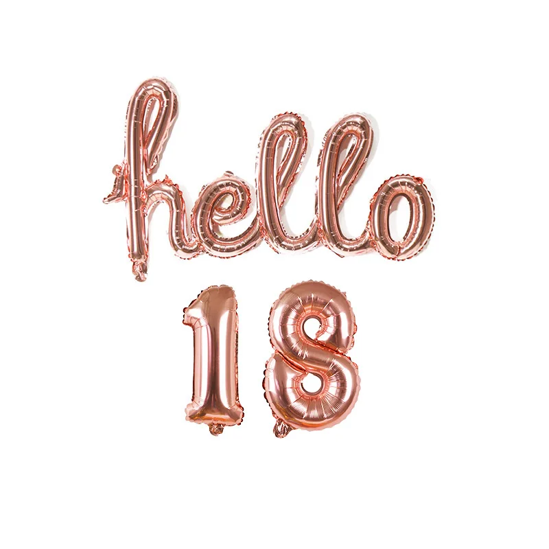 Rose Gold Hello 30 Balloons Baby Shower 10/13/15/21/25th 30th Birthday Party Decor 21 30 Number Inflatable Air Globos