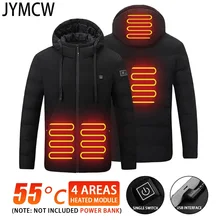 

Men Women USB Smart Electric Heated Jacket Cotton Coat Winter Thicken Down Hooded Outdoor Hiking Ski Clothing 4 Heating Jacket