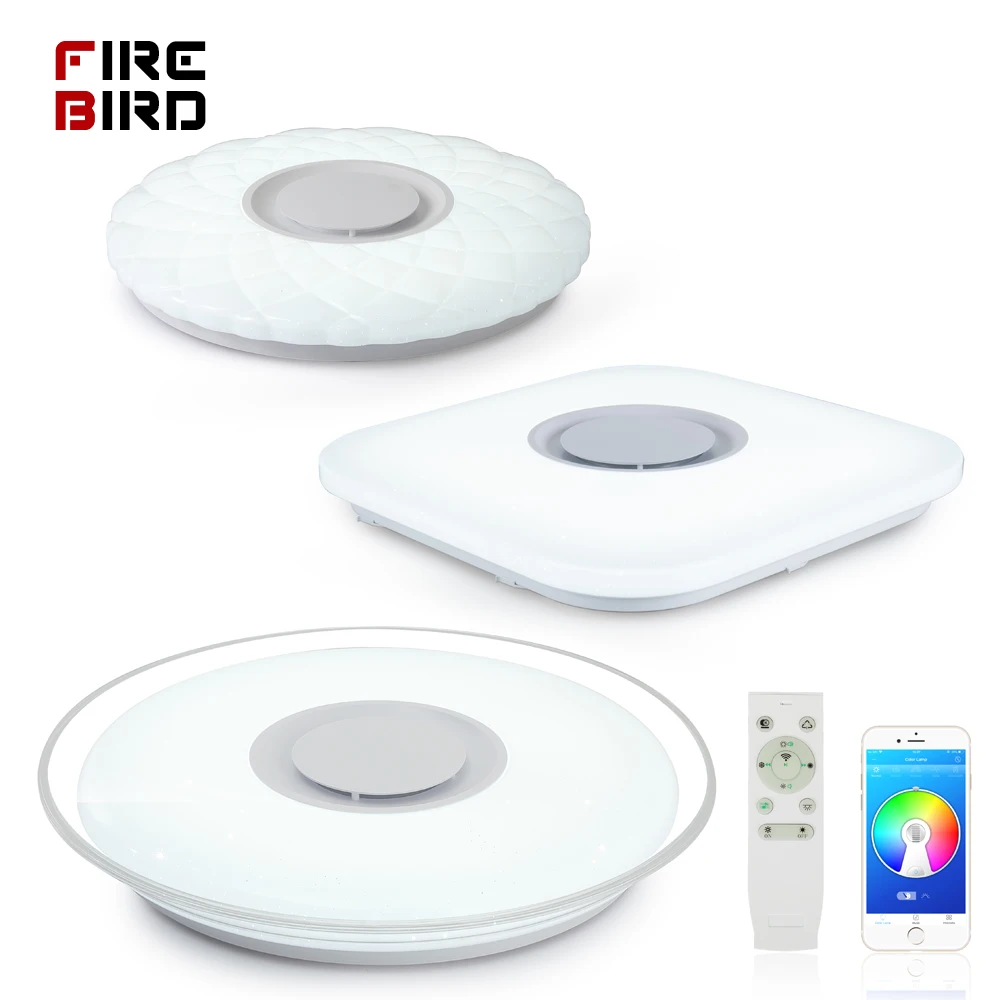 US $45.90 Modern Led Ceiling Lights App Control 36w 52w Rgb Dimming Bluetooth Speaker Music Ceiling Lamp Bedroom Kitchen Living Room