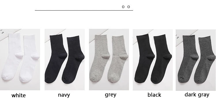 10Pairs Marke Neue männer Socken Baumwolle Mann Schwarz Weiß Business Casual Atmungsaktive Streifen Doppel Nadel Männliche Socken Hohe qualität – Detail 7