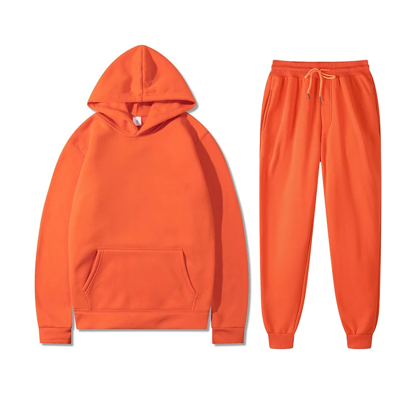 Men Sets Hoodies+Pants Fleece Hooded 