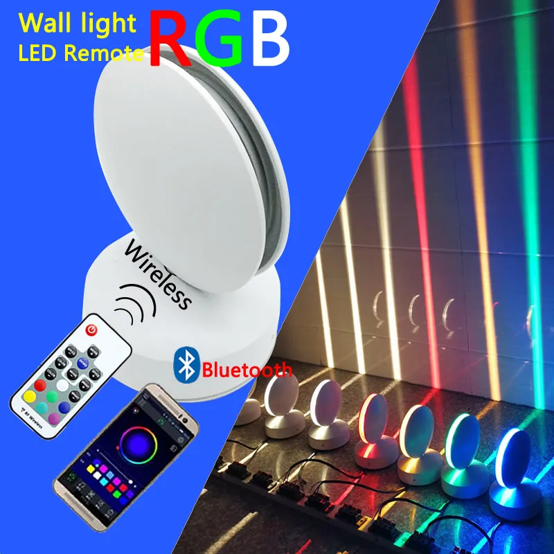 modern wall lights 12W LED wall light RGB Remote Windows sill Lamp Home Door frame Corridor Balcony Garage Hotel Restaurant Lighting IP67 110V 220V wall mounted lights