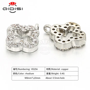 

Clover Cubic Zirconia Necklace Pendant, Accessories DIY Accessories, Bracelet Pendants, Copper Micro Sets Cubic Zirconia