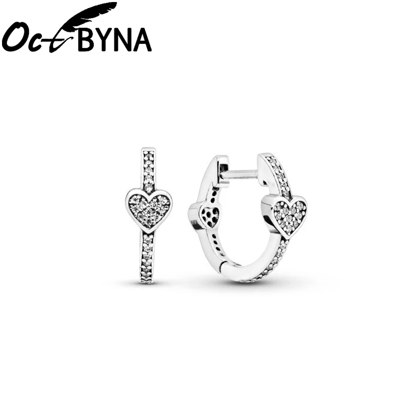 Octbyna, романтические серьги-гвоздики в форме сердца для женщин, подарки, высокое качество, кубический цирконий, очаровательные серьги, ювелирные изделия, Прямая поставка