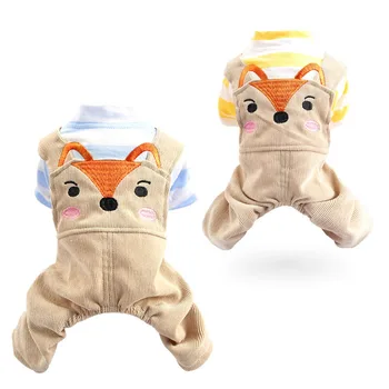 

Cute Fox Pet Cat Dog Summer Overalls Shirt Vest Pajamas Clothes For Yorkie Small Dog Puppy Jacket Coat Dog Costume Clothing
