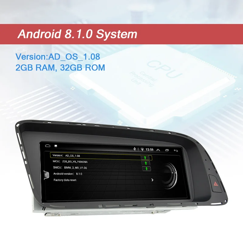 AUTOTOP 8," Автомагнитола Android 8,1 для Audi Q5 2009- мультимедийный плеер Автомобильный DVD gps головное устройство Авторадио Стерео автомобильный монитор