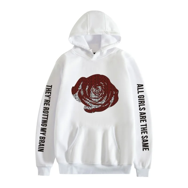 

2020 Men Hip Hop Sweatshirt Hoodie Rose Print Streetwear Harajuku Pullover Hoodie Cotton Autumn Fashion Casual Loose Hoodie