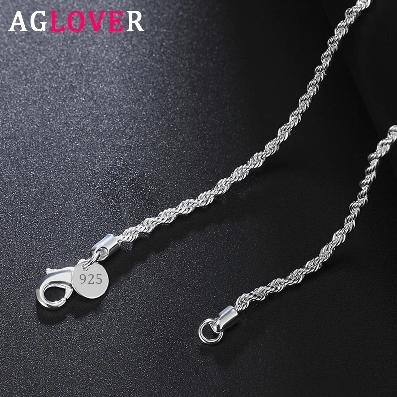 Chain Necklace Charm Wedding-Jewelry 925-Sterling-Silver Birthday Woman AGLOVER Fashion