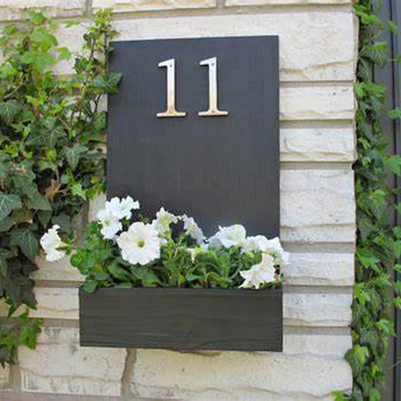 

10cm Big Modern House Number Door Home Address Mailbox Numbers for House Number Digital Door Outdoor Sign 4 Inch. #0-9 Silver