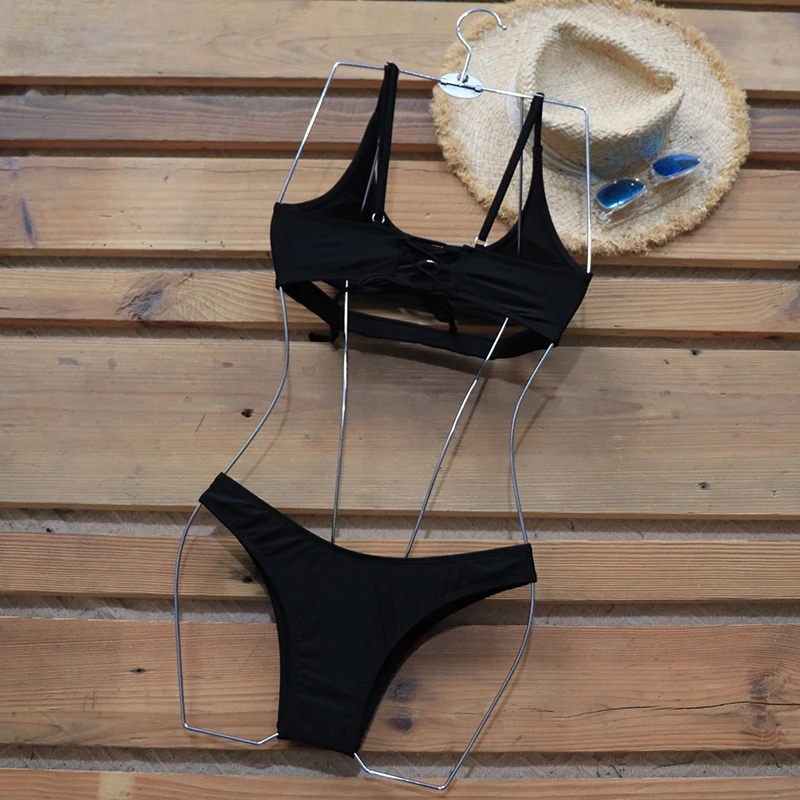 Riseado Cut Out Bikinis Set 2020 Swimwears Women Swimsuits High Cut Bikinis Sexy biquini Strap Beachwear Lace Up Bathing Suit