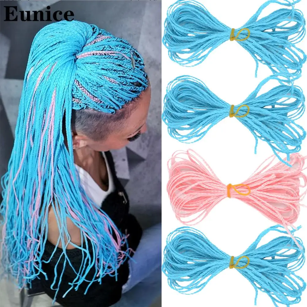 Eunice Zizi Braids Long Box Braids Synthetic Crochet Braid Hair Extensions Purple Pink Crochet