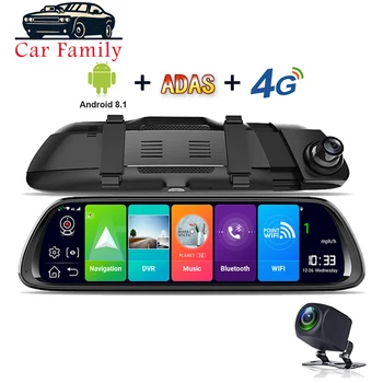 

Car Family 10" IPS Touch Screen Android 4G Car DVR Dual Lens Rearview Mirror With WiFi GPS Bluetooth ADAS Night Vision G-Sensor