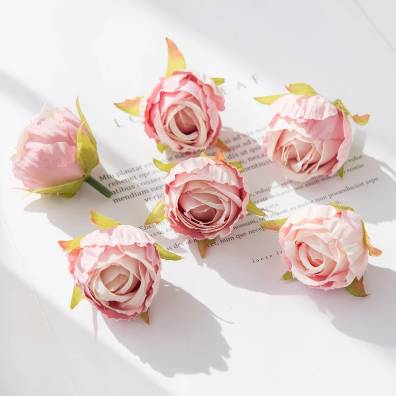 Elegant Silk Rose Bud Heads - Decorative Wreath & Faux Floral Accents