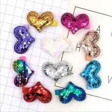 1 шт., яркие цвета, модные Блестки для волос в форме рыбьей чешуи, заколки для волос с геометрическим сердцем в форме капли, заколки для волос, аксессуары для волос для девочек на Рождество