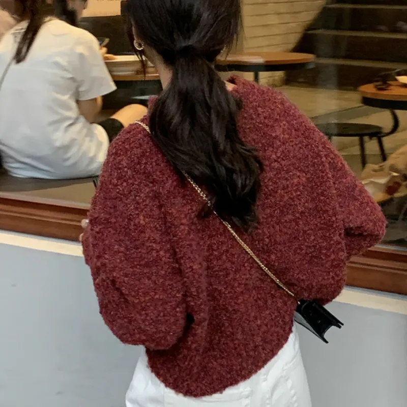 Neploe Chic Crazy Style Loose Warm Knit Sweater Winter Cloth O Neck Pullover Long Sleeve Pull Femme Solid Sueter Mujer Inverno