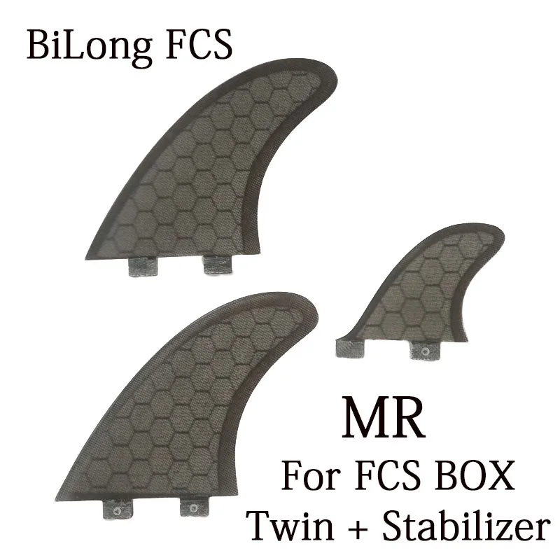 BiLong FCS II Twin+ Stabilizer Tri Fin Set- Black Surfboard Fins for fcs2 box 3pcs set Construction Performance Core - Цвет: Черный