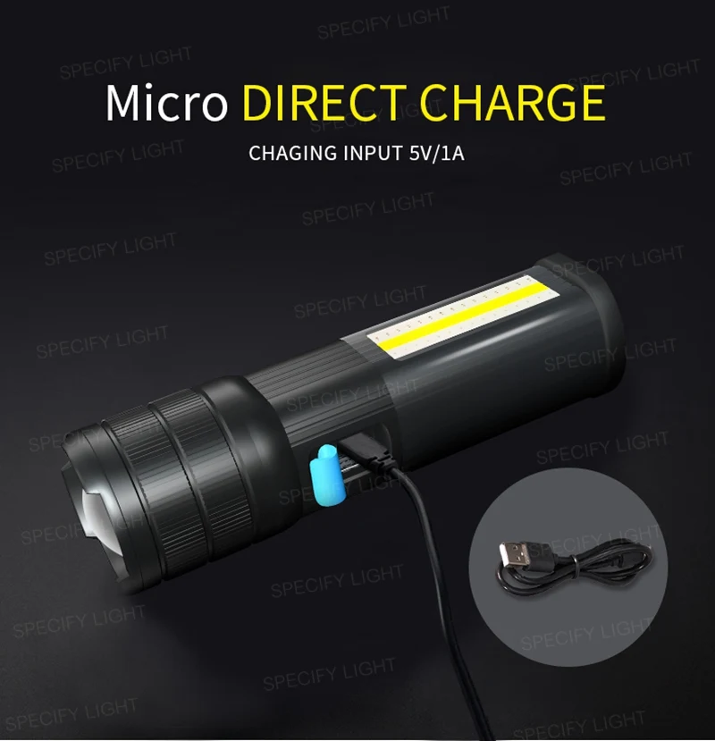 High Bright COB Flashlight Zoomable Multifunction Waterproof Lamp Focus USB Charging Power Bank 7 Switch Mode with Strong Magnet (11)