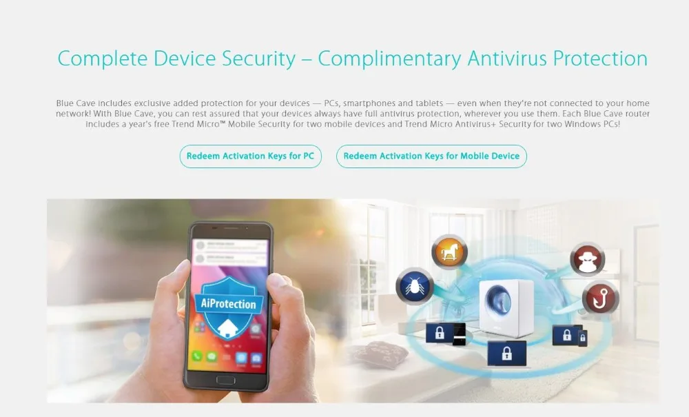 ASUS Blue Cave AC2600 двухдиапазонный Wi-Fi роутер для умного дома AiMesh для сетевой WiFi системы, сетевая безопасность с aiproduction 1 упаковка