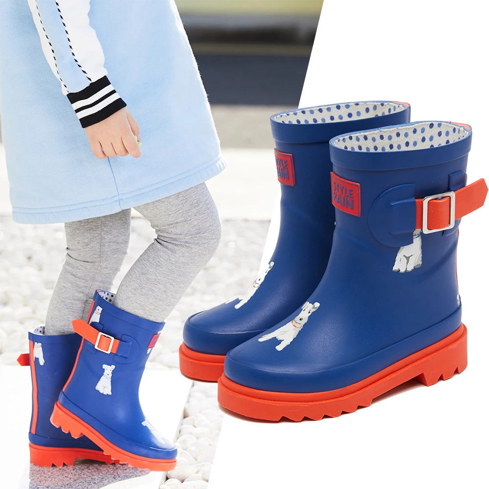 DRIPDROP matériau naturel caoutchouc bottes de pluie chaussons imperméables chaussures antidérapantes enfants chaussures enfants chaussures pour fille