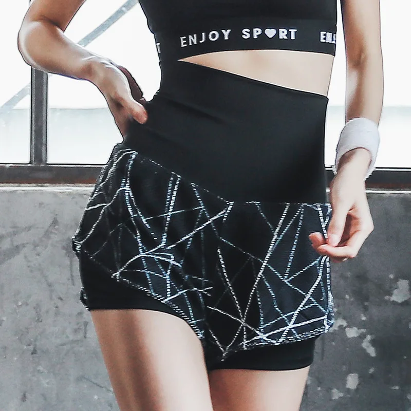 

Recruit Agents Summer Outer Wear Sports Shorts Women's Loose-Fit Mock Two-Piece Anti-Exposure Yoga Quick-Dry Fitness Running Pan