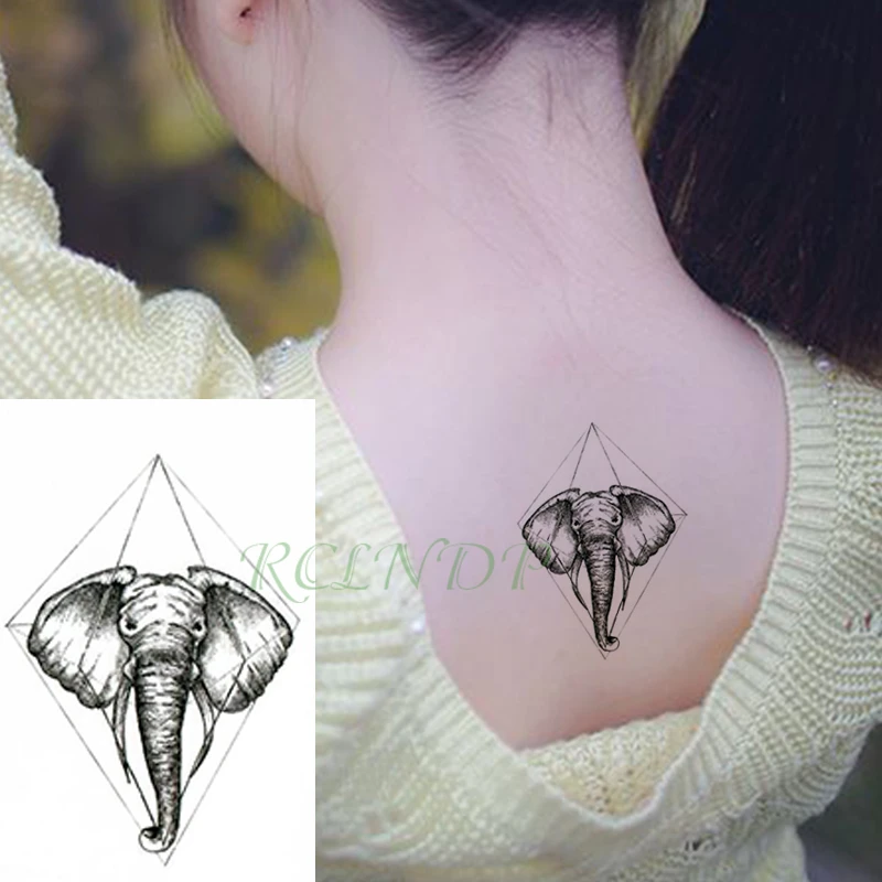 Tatuaje Temporal A Prueba De Agua Pegatina Elefante Linea Pequeno Tatuaje Flash Tatuajes Falsos Mano Pierna Brazo Para Ninos Hombres Mujeres Nino Tatuajes Temporales Aliexpress