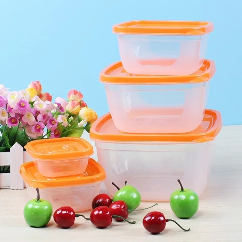 5PCS Assorted Size Stackable Round Shape Food Storage Containers Box Set  for Home Kitchen Microwave Freezer Refrigerator - AliExpress