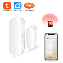 Techage Tuya WiFi capteur de porte détecteur de fenêtre intelligent porte et fenêtre de sécurité à domicile alarme ouverte/fermée fonctionne avec Alexa/Google Home