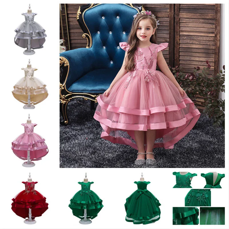 

Catwalk От 4 до 12 лет новое детское платье, одежда принцессы, свадебное вечернее платье, платья с вышивкой в тяжелом стиле, Летнее бальное платье для девочки