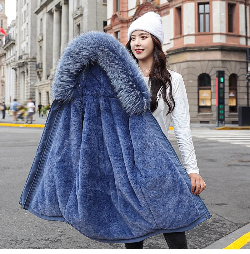 Fashionable Warm Cotton Liner Hooded Down Parkas Coat Winter Jacket Women Adjustable Waist Fur Collar Jacket Parka 2020 New