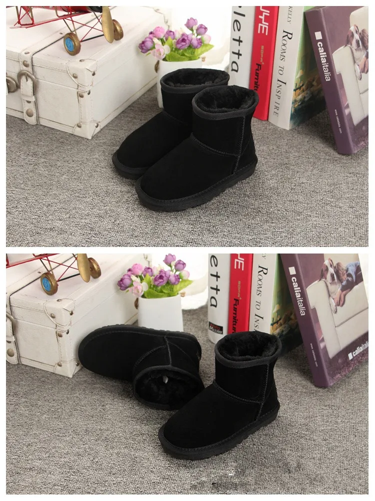 Брендовые Новые популярные детские зимние ботинки из натуральной кожи; водонепроницаемые зимние детские ботинки; теплые ботинки для девочек; распродажа; ботинки для маленьких мальчиков и девочек