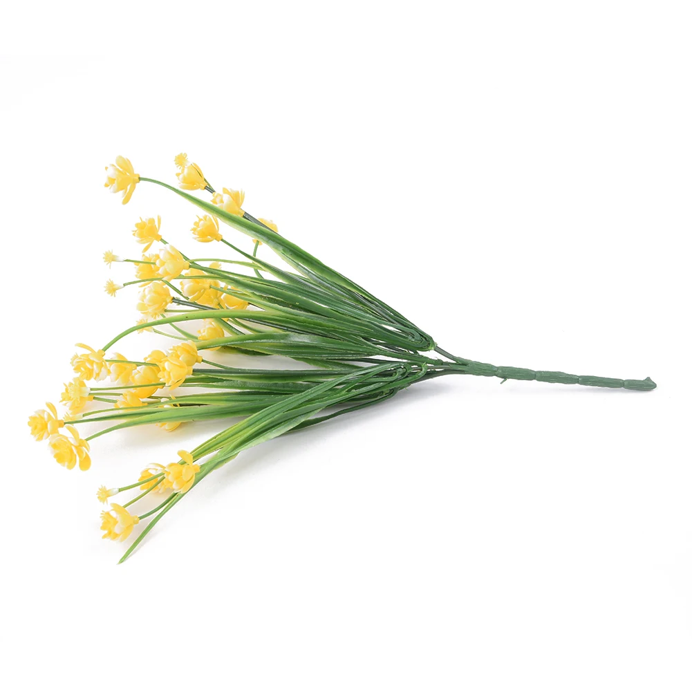 49-Flowers Heads Artificial Daffodils Shrubs Fake Bouquet Buch For Wedding Decor Home Garden Supplies |