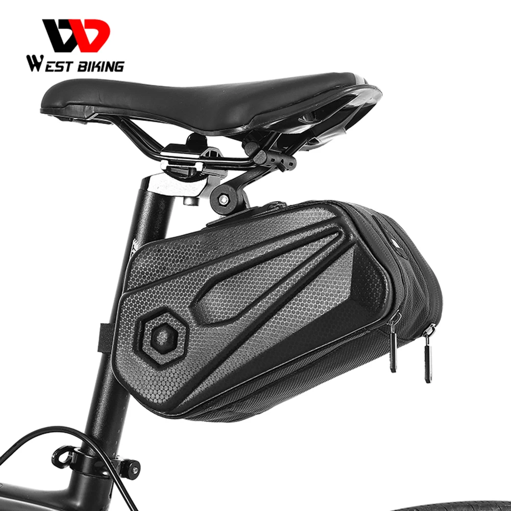 2.6L Bicycle Hard Saddlebag PU EVA Large Capacity Reflective Saddle Bag Scratch-Proof Bike Cushion Tail Outdoor | Спорт и