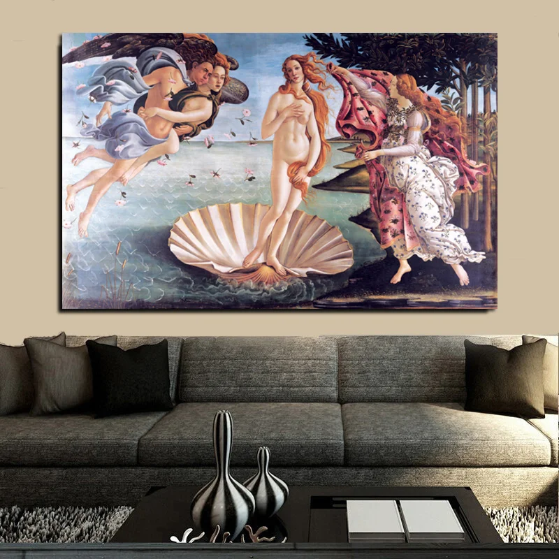 Классическая известная картина Botticelli с рождением Венеры холст живопись плакаты