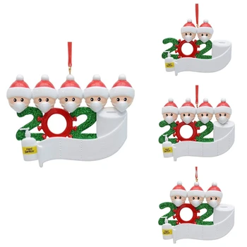 

4 Pcs DIY Name Blessings PVC Mask Snowman Christmas Tree Hanging Pendant