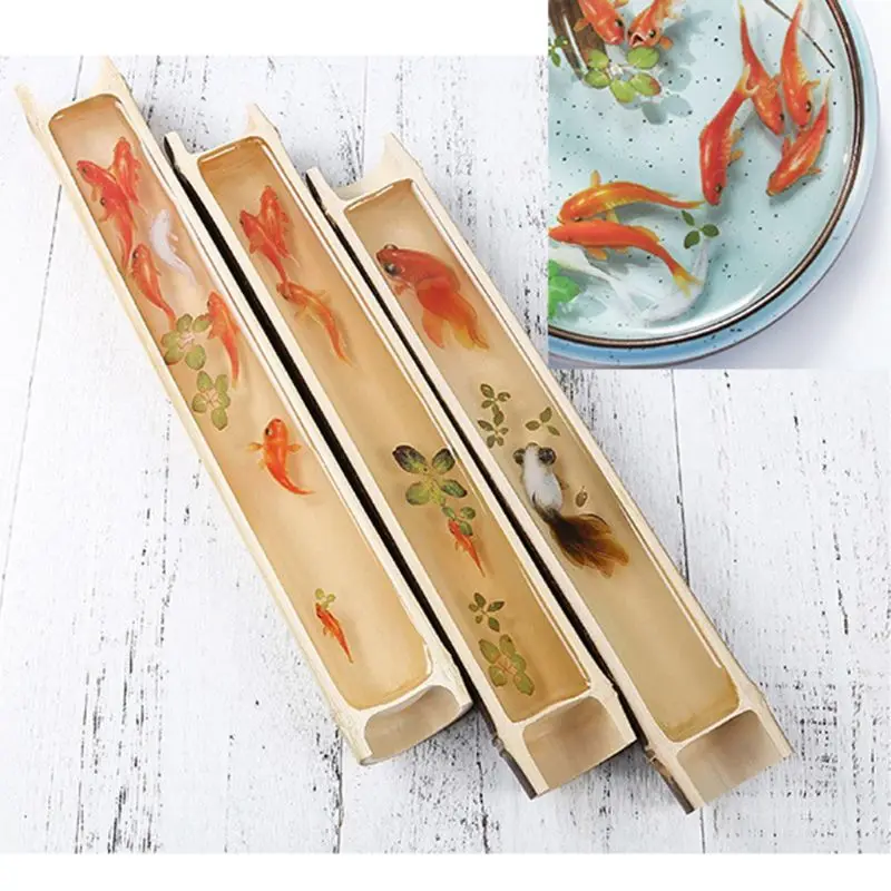 17Pcs Vivid Goldfish Clear Fish Flower Petal Leaves Film Stickers Resin Art Craft Water-Like Painting Jewelry Making
