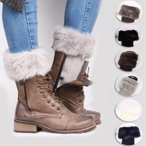 

Hirigin Lady Womens Winter Knitted Boot Cuffs Toppers Boot Socks Fur Knit Toppers Boot Socks Legs Warmers New