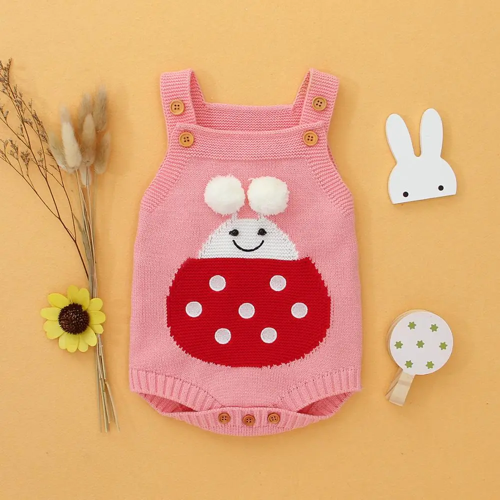 Newborn Baby Bodysuits Funny Cartoon Knitted Body Suits Tops for Boys Girls Spring Autumn Infant Jumpsuits Toddler Kids Costumes