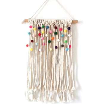 

Colorful Macrame Tapestry Wall Nursery Decor Kids Room Hanging Decoration Bohemian Tapestries Backdrop Handmde Wall Art