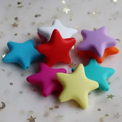 5/10pcs Stars Silicone Rodent Beads 40X40mm Baby Teething Beads For DIY Jewelry Bracelet Necklace Pendant Making Bead Baby Toys