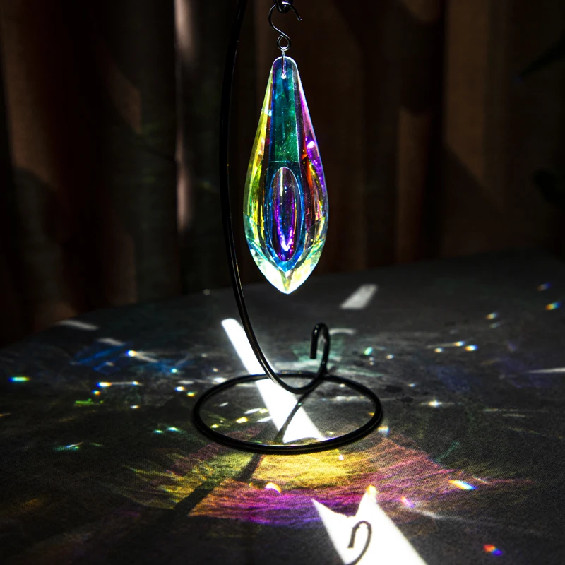 120mm Large Crystal Suncatcher AB Coating Faceted Crystal Prisms Drop Pendant Rainbow Window Garden Hanging Decoration