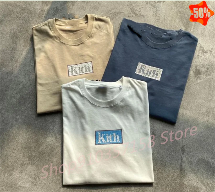 Футболка оверсайз с логотипом Kith тенниска надписью box майка KITH уличная одежда в