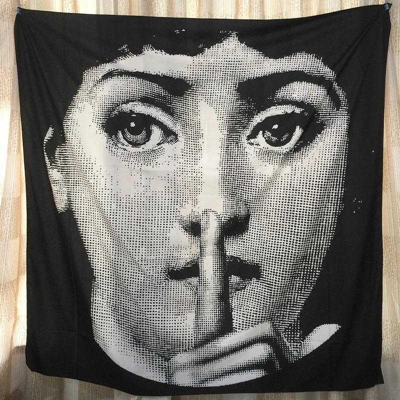 Fornasetti стиль гобелен Lina Кавальери настенный ткань бар гостиная декоративные шторы Ретро черный и белый скатерть