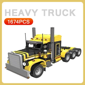

DIY Peterbilt-379 Heavy Container Truck Model MOC Building Blocks Technic Car Bricks Children Construction Toys for Boys Gifts