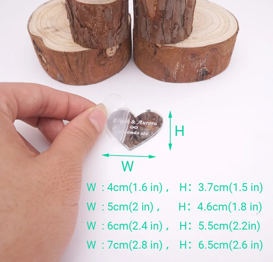 30 шт пользовательское имя, дата, маленькое сердце, вечерние, подарок, украшение для дома, персонализированные акриловые зеркальные бирки, прополка, пригласительная карта