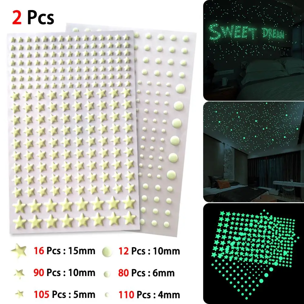 

Luminous Bubble Stickers Bedroom Living Room Removable Luminous Bubble Wall Stickers Star Dots Wall luminous Decoration Stickers
