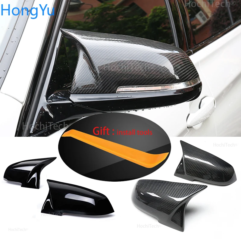 For BMW 1 2 3 4 X Series Rear View Side Mirror Cover F20 F21 F22 F23 F30 F32 F36 X1 E84 F87 M2 Carbon fiber pattern Accessories bug shield for truck