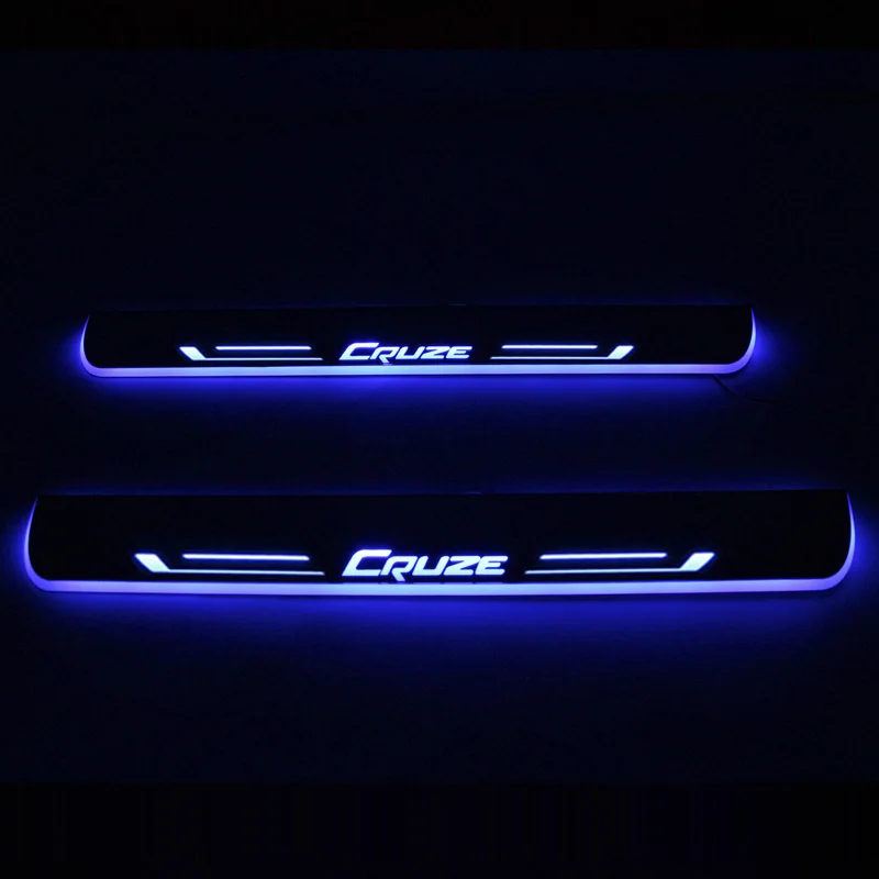 

Car LED Door Sill For Chevrolet Cruze Captiva Malibu Camaro Aveo Trax Sail Cavalier Dynamic Welcome Light Scuff Plate Pedal