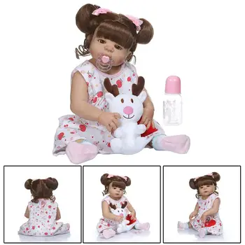 

22in 22in Cute Realistic Reborn Doll Soft Full Silicone Vinyl Newborn Babies Girl Lifelike Handmade Toy For Children Birthday