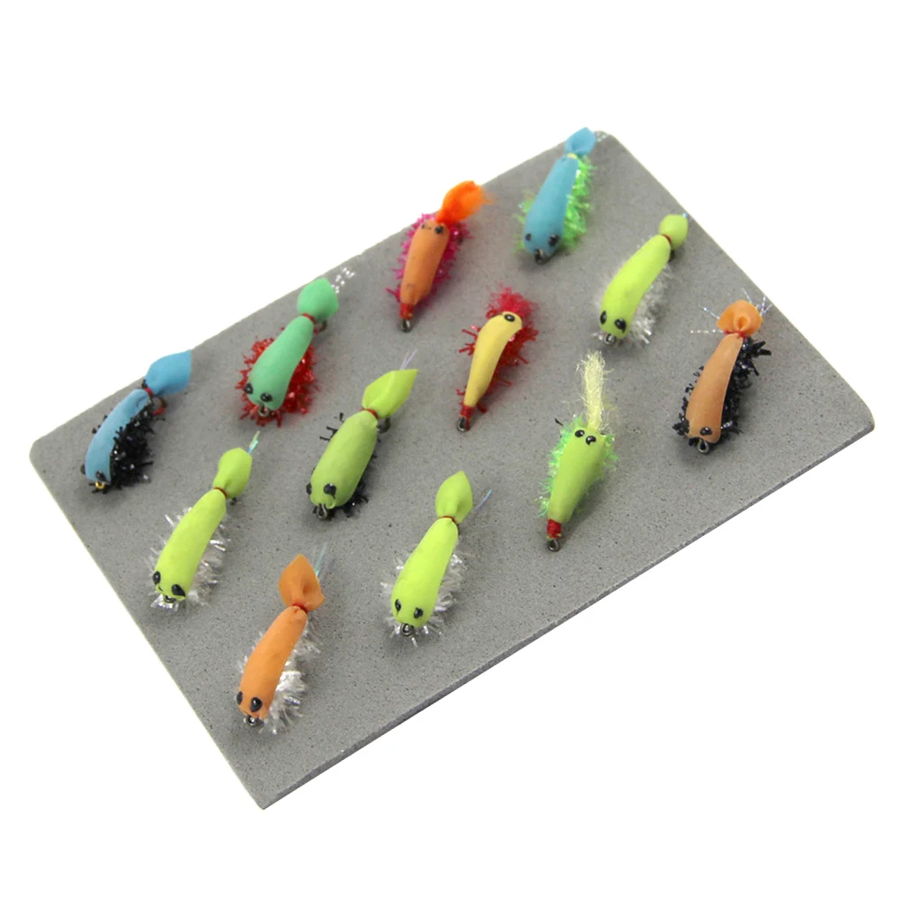 12pcs  Fishing Lures Shrimp Flies Trout Salmon Flies Artificial Insects Made Of High Quality High Carbon Steel And Feathers