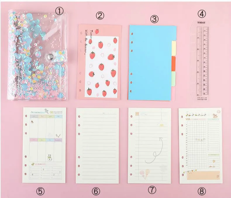 A6 Diary Notebook Cute Agenda Planner Organizer Korean Notepad Kawaii 6 Rings Note Book Spiral Handbook A6 Diary Notebook Cute Agenda Planner Organizer Korean Notepad Kawaii 6 Rings Note Book Spiral Handbook